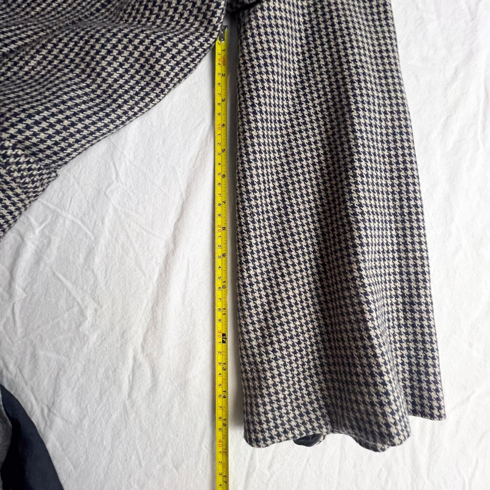 Avante Garde Designer Houndstooth Asymmetric Ruffle Hem Coat Lagenlook Gothic - Picture 14 of 14